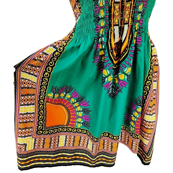 NEW Vibrant Colorful Dashiki African Dress Medium - Picture 2 of 5
